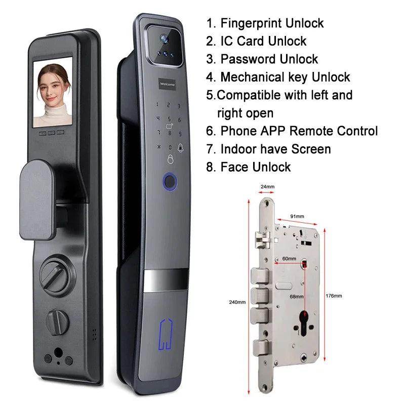 3D Face Lock w/ Camera Fingerprint, Card, 40-120mm, H20 - P12 Hub Europe