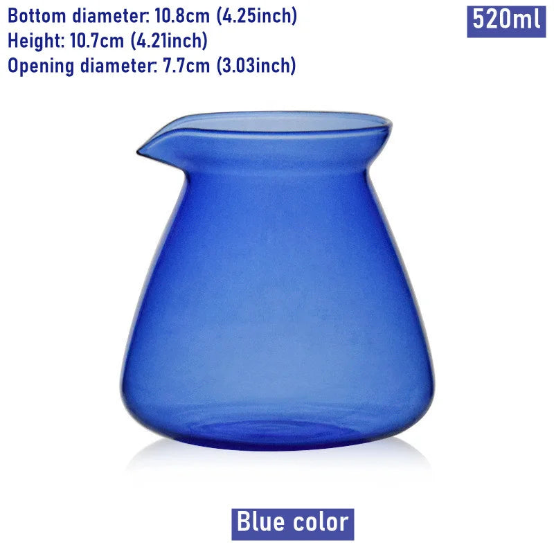 Drip Coffee Server Hand-brewed Coffee Pot Blue Grey Clear Mugs Cold Heat Resistant High Borosilicate Glass Coffee Cup Coffeeware