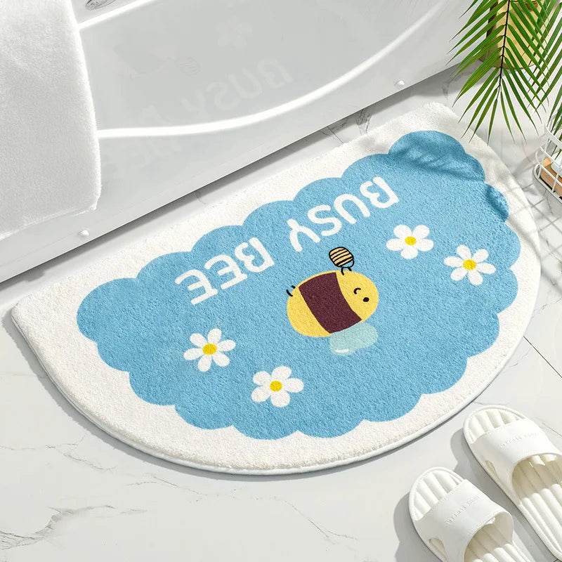 Soft Floor Mats Small Fresh Text Flowers Rugs Home Entrance Carpet Bedroom Toilet Bathroom Door Absorbent Non-Slip Foot Pad - P12 Hub Europe