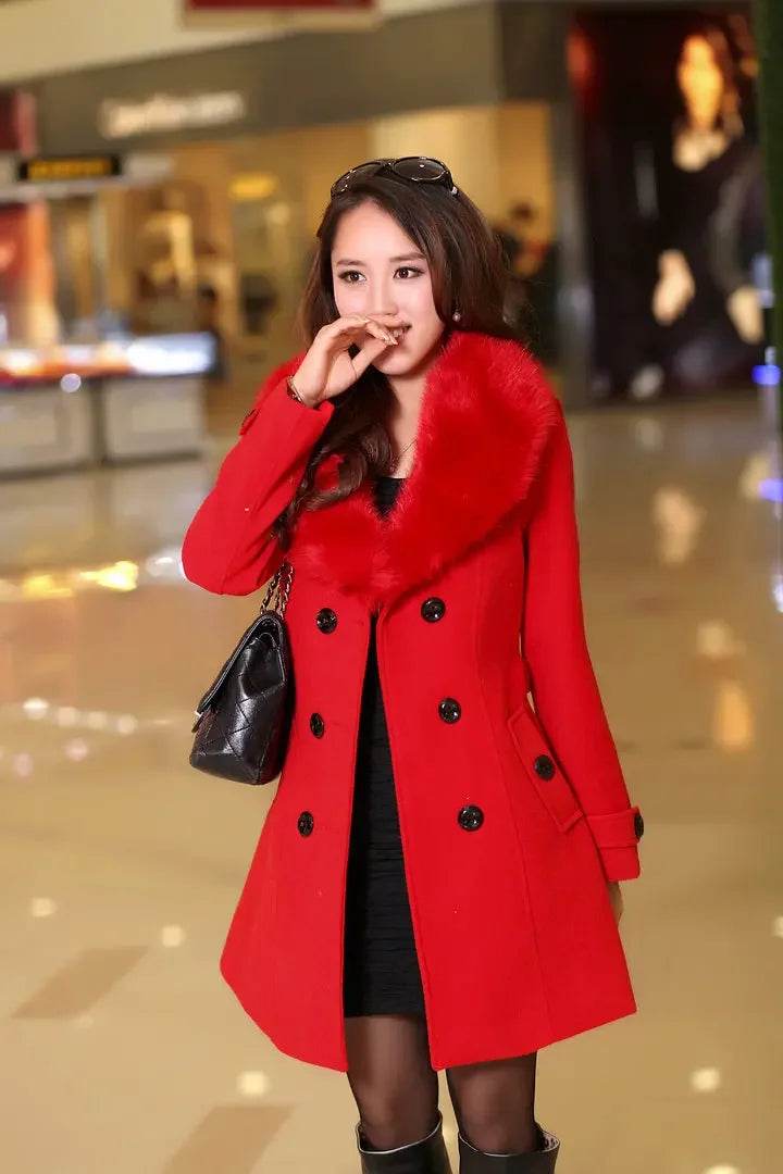 Warm Korean Fur Collar Coat - P12 Hub Europe