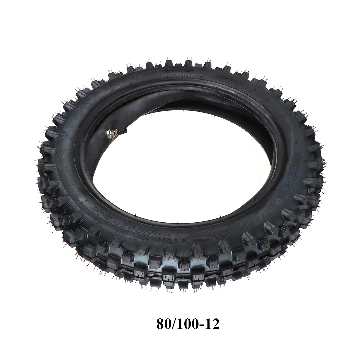 Off Road Tire 80/100-12 with Inner Tube 3.00-12 for Dirt Pit Bike Motocross Off Road Motorcycle 12 inch Rear Wheel