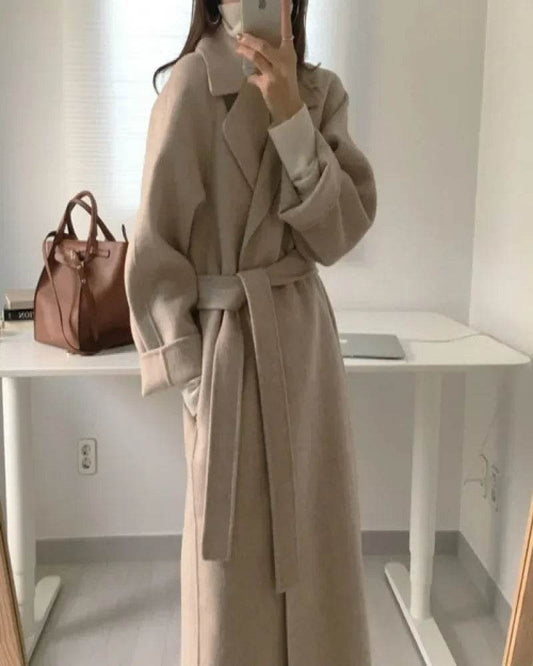 Warm Long Wool Blend Coat - P12 Hub Europe