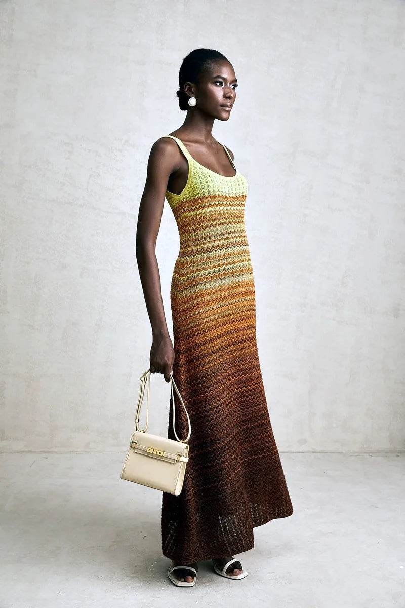 Knit Sleeveless Long Dress - Elegant Boho Chic - P12 Hub Europe