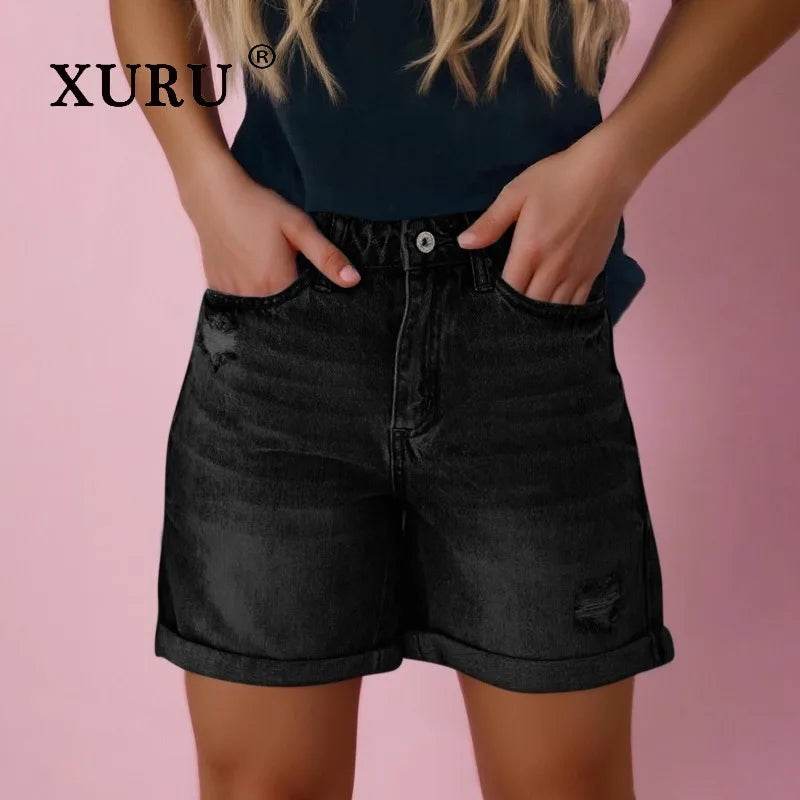 Women's Ripped Tassel Denim Shorts - P12 Hub Europe