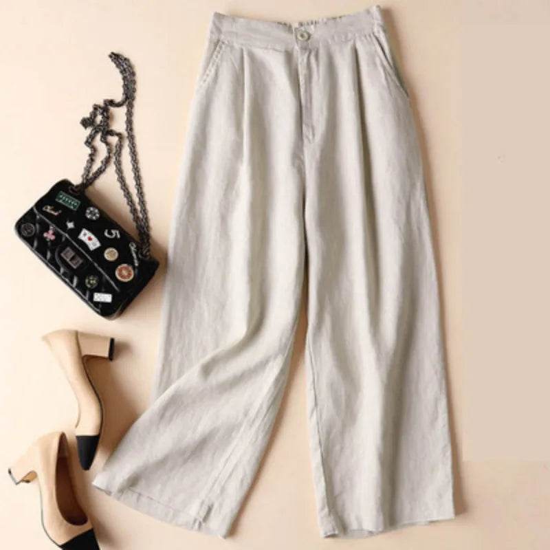 Women's Wide-Leg Linen Pants - P12 Hub Europe