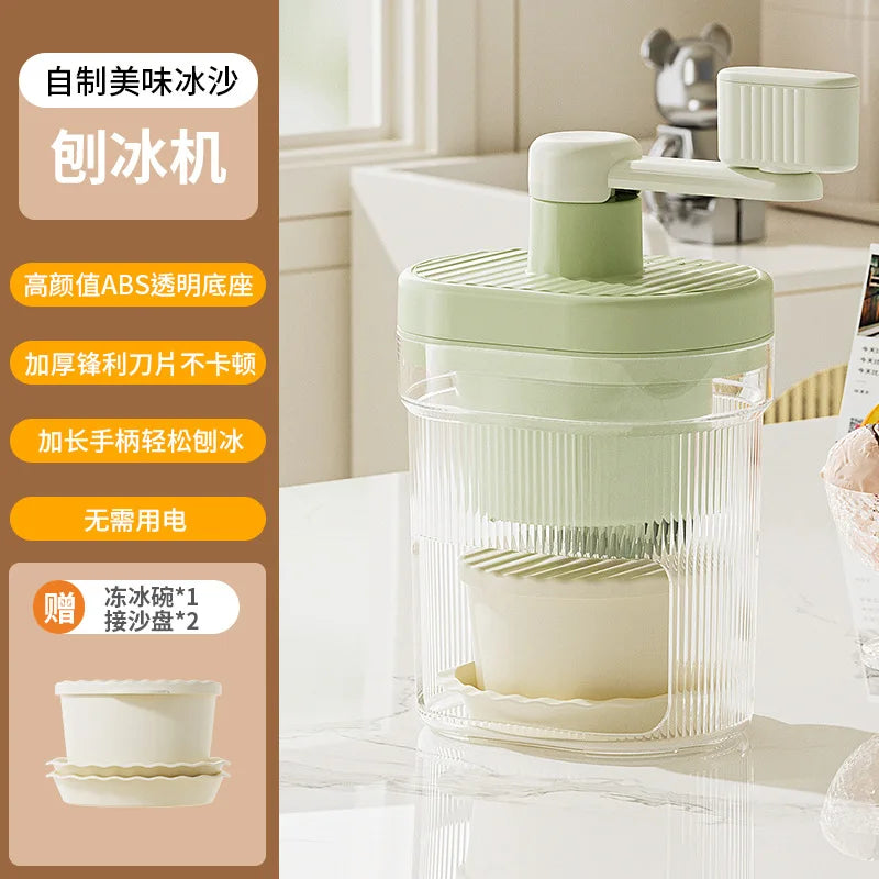 Shaved Ice Machine Small Manual Ice Crusher Home Hand-cranked Machine Making Smoothie Machine Suitable for Outdoor Camping