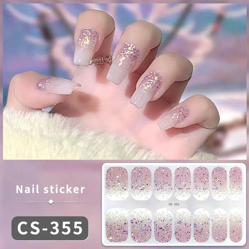 Full Cover Gradient Nail Stickers Multi Color -