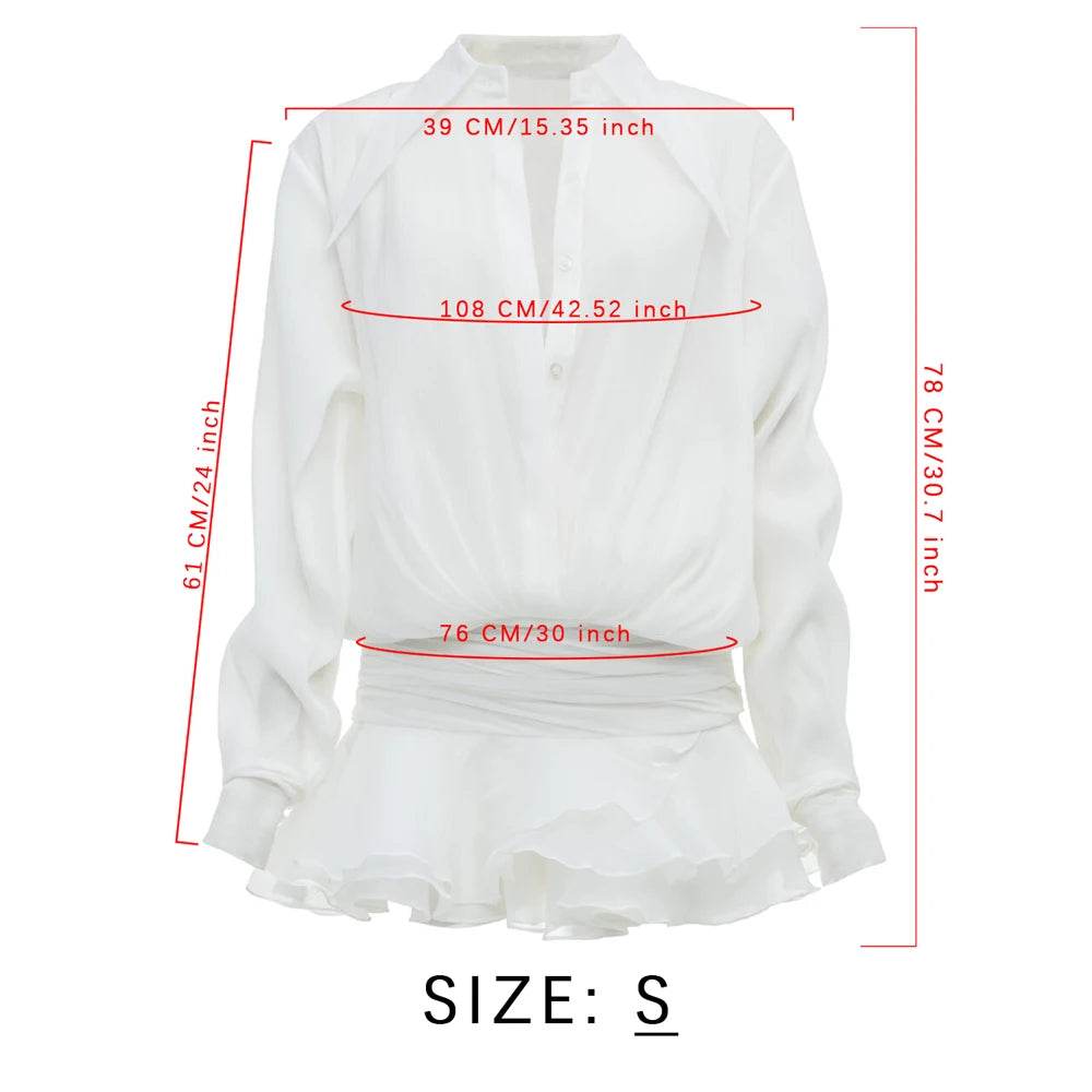 White Ruffled Nightclub Mini Dress - P12 Hub Europe