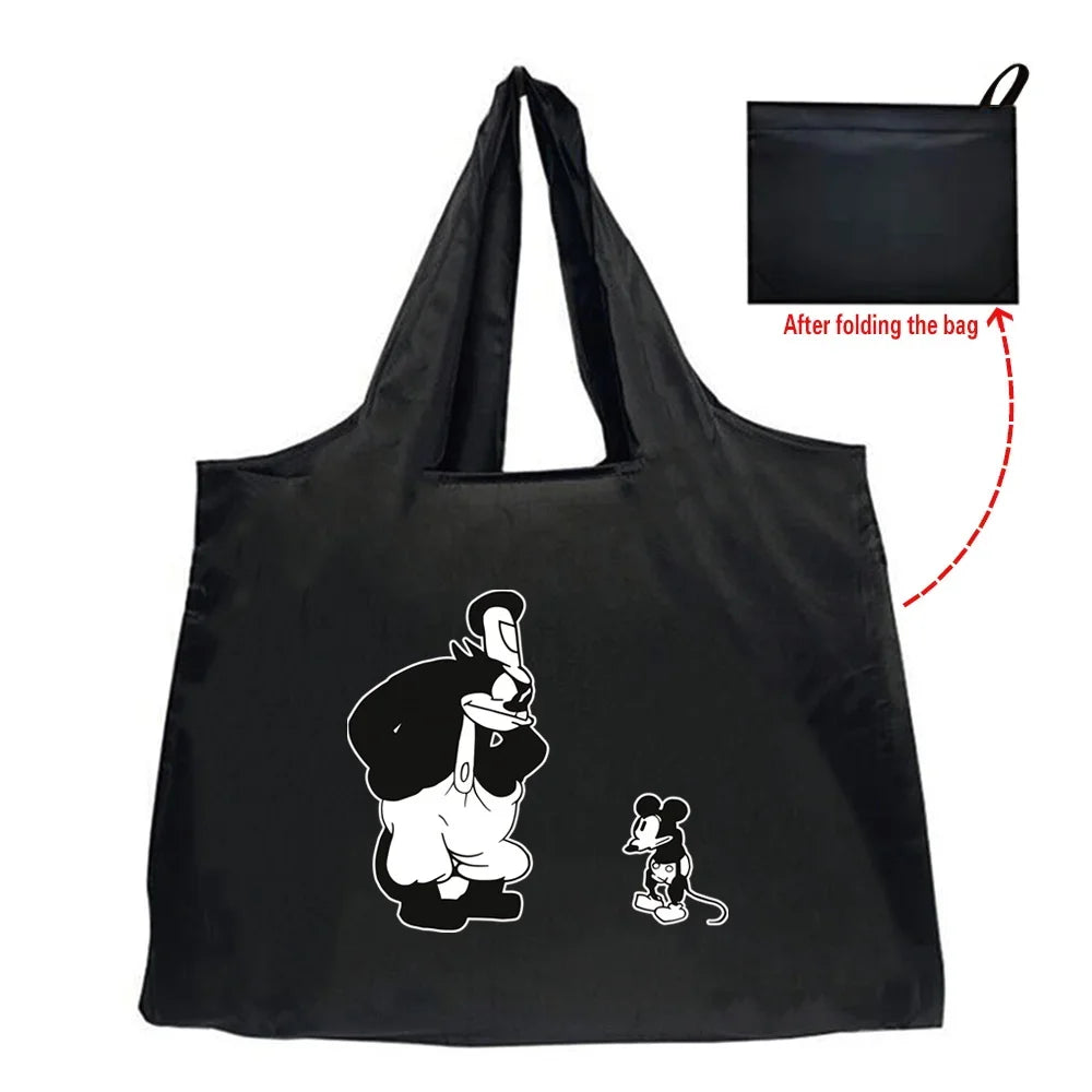 Tote Bag Eco-Friendly Folding Shopping Bag Reusable Portable Shoulder Handbag for Travel Grocery Fashion Mickey Mouse Series