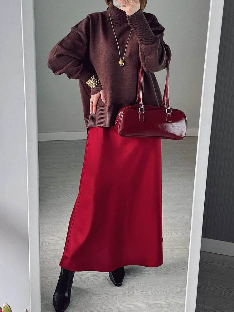 Women's Satin Maxi Skirt - P12 Hub Europe