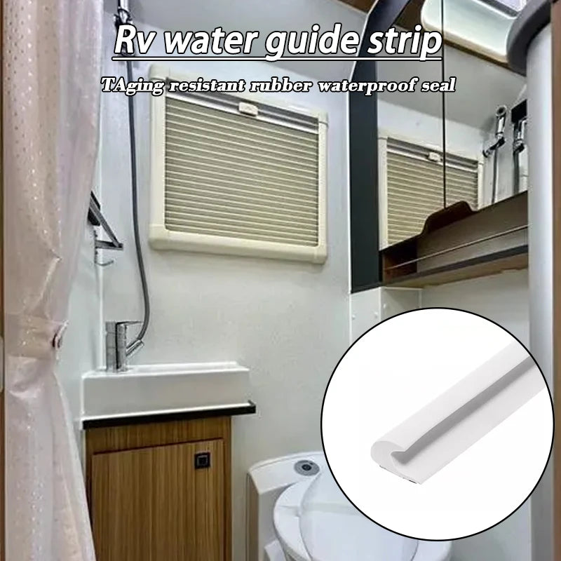 5M Drip Stop Sealing Strip Guide Strip For Caravan Motorhome Camper Van Gutter Rain Guard Drip Stop Water Guide RV Accessories
