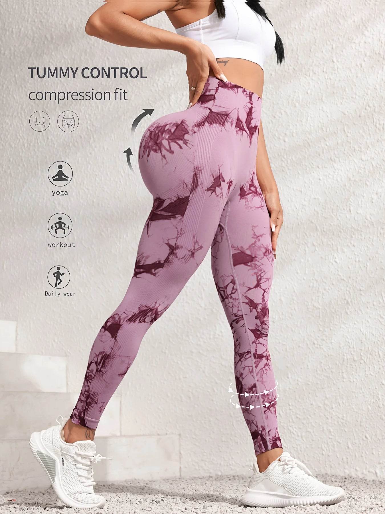 Women's Tie-Dye Butt-Lift Leggings - P12 Hub Europe