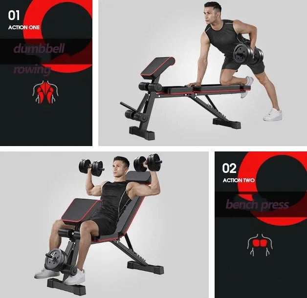 2024  Hot Selling Adjustable Dumbbell Bench with Pulling Rope Home Gym Equipment Weight Bench Roman Chair Multi Sit Up Bench