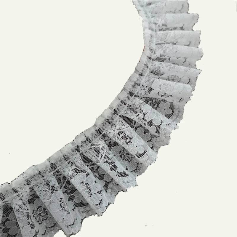 5.5CM Wide HOT Embroidery White Black 3D Flower Lace FabricTrim Ribbon DIY Sewing Applique Collar Dress Wedding Guipure Decor - P12 Hub Europe