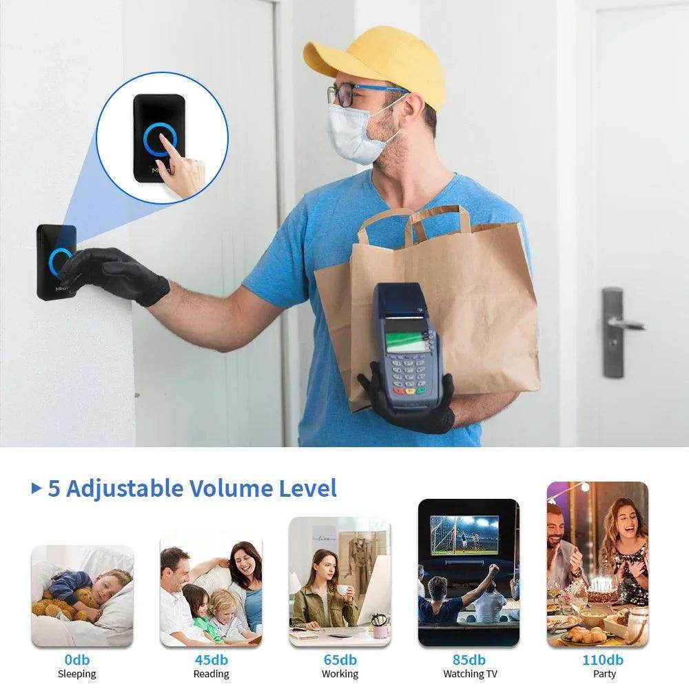 Doorbell Wireless | 60 Tunes, 1000ft, IP65, 5 Volume Levels - P12 Hub Europe