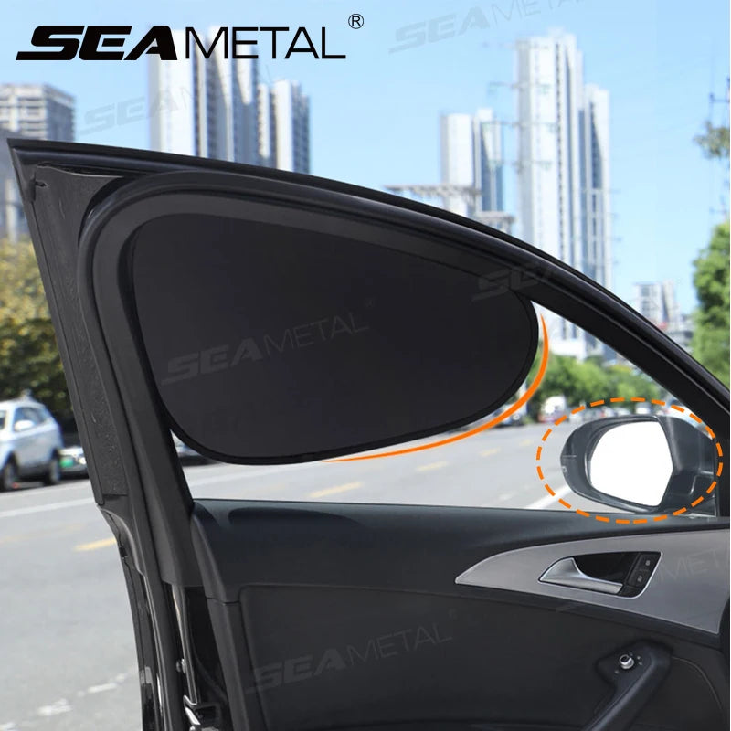 SEAMETAL 4-Layer Sun Shade Cover for Car Side Window Ultra-Light Electrostatic Curtains Sun Protection for Baby 99.9% UV Blocker