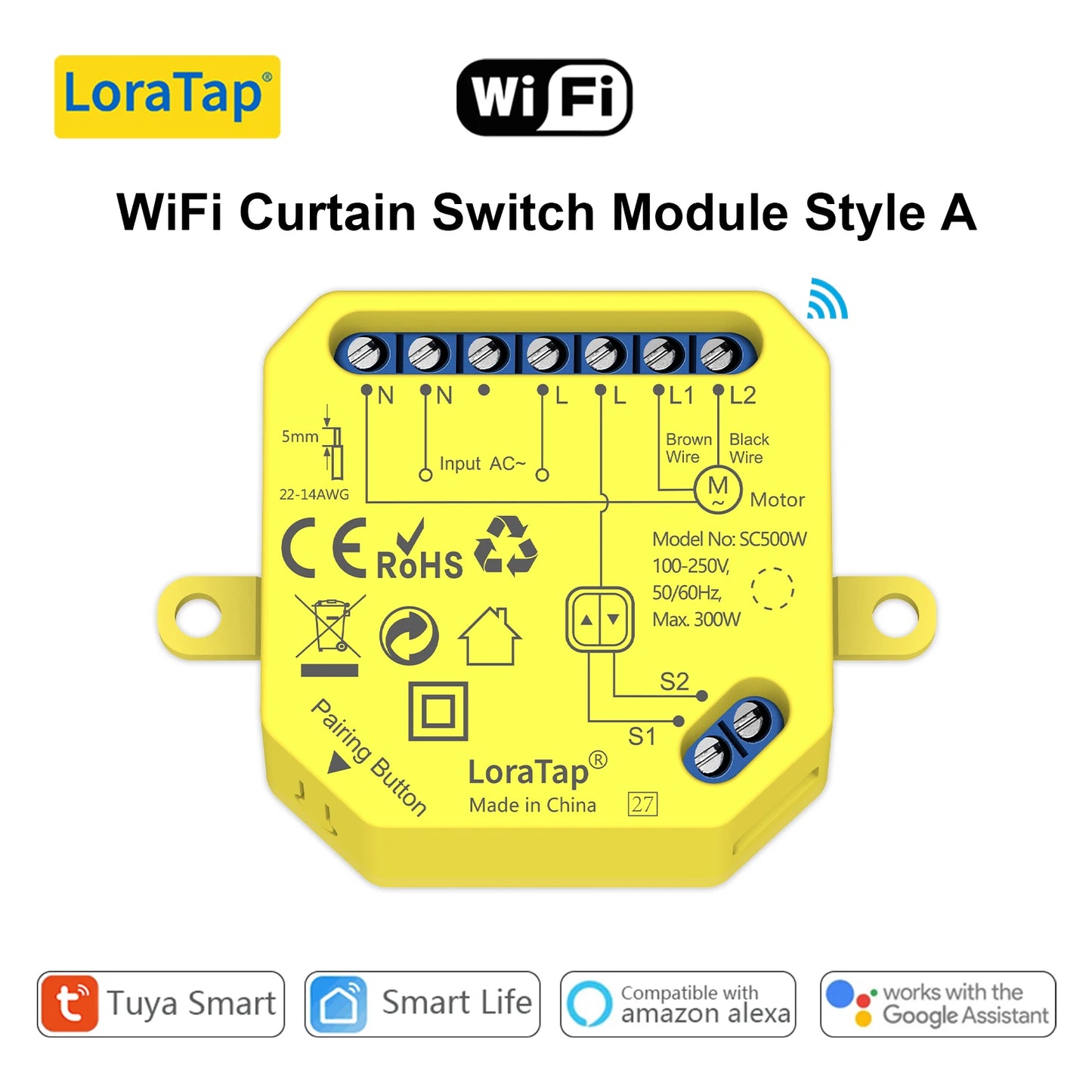 LoraTap Tuya WiFi ZigBee Curtain Blinds Module Switch Roller Shutter Motor Smart Life App Remote Control by Alexa Google Home