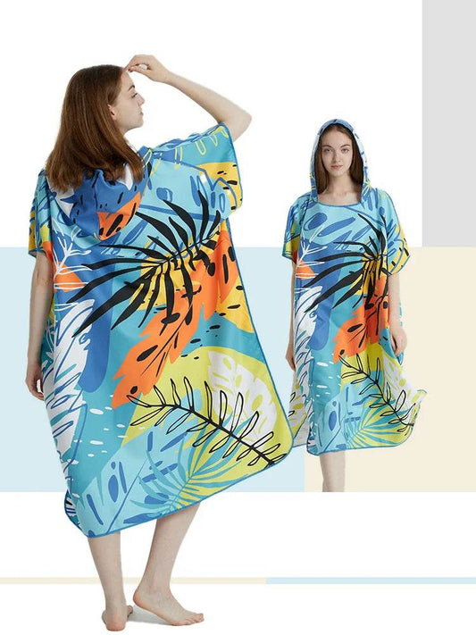 Surf Poncho Towel Poncho Quick-Dry Towel Hoodie Microfiber Beach Robe Changing Poncho Swim Towel Beach Poncho For Adults (A20) - P12 Hub Europe