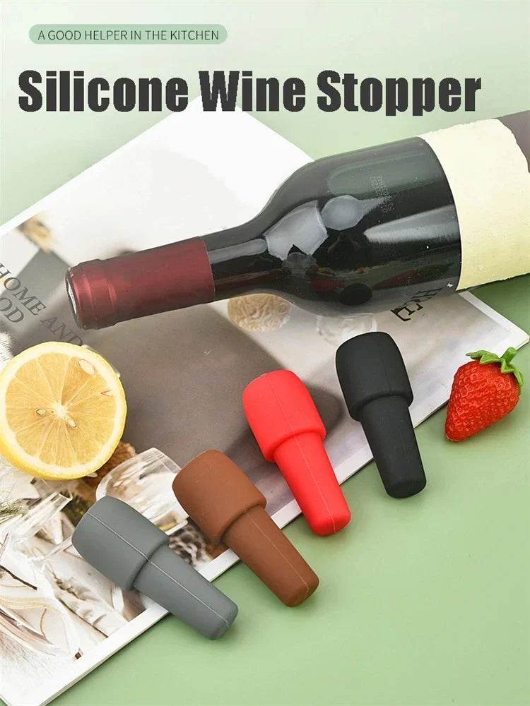 Silicone Wine Stoppers Beverage Bottle Sealer Reusable Sparkling Wine Bottle Stopper Keeping Wine Champagne Fresh Kitchen Tools - P12 Hub Europe