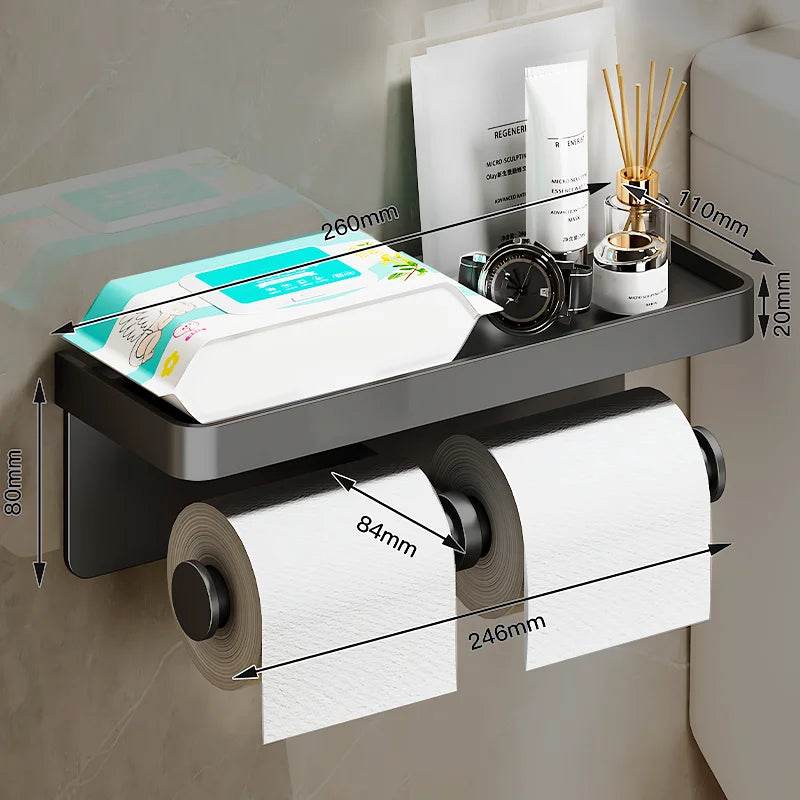 Toilet Paper Holder Wall-Mounted Aluminum alloy Toilet paper holder tissue rack Bathroom tissue holder Bathroom Accessories - P12 Hub Europe