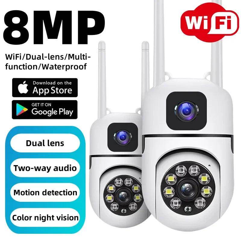Camera 8MP Dual Lens WiFi PTZ, Auto Track, Color Night - P12 Hub Europe