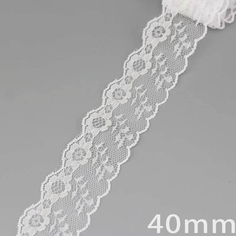 (5 yards/roll) white Lace ribbon fabric Webbing Decoration Lovely gift packing polyester Material - P12 Hub Europe