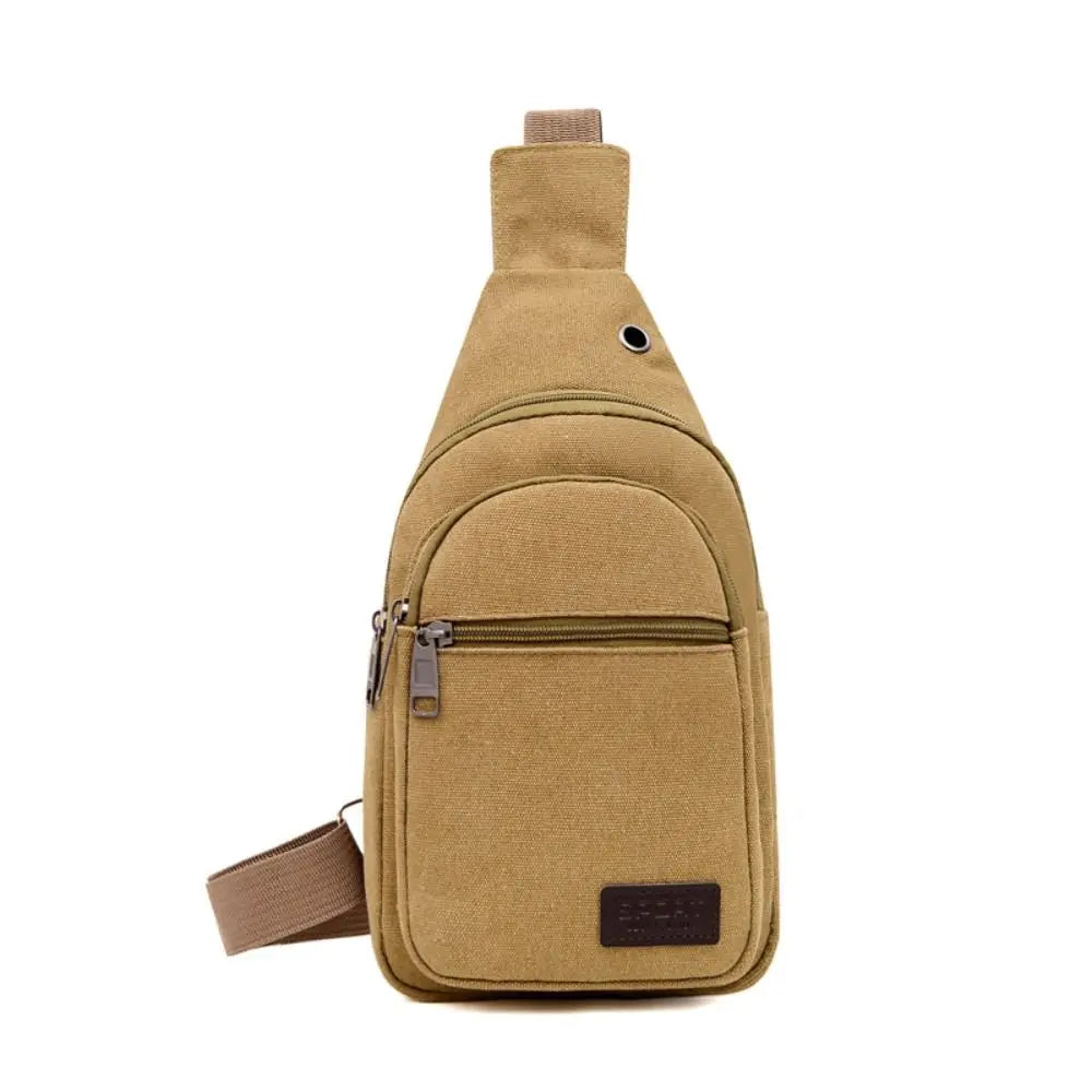New Canvas Men Chest Bag Large Capacity Chest Pack Casual Sling Bag Sports Male Shoulder Bag Outdoor Crossbody Bag