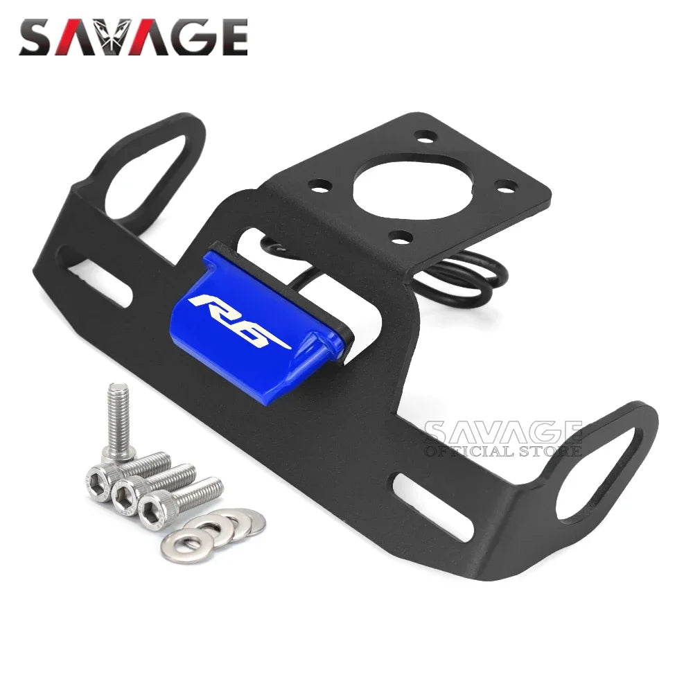 License Plate Holder For YAMAHA YZF R6 2006-2022 YZFR6 18 2020 Motorcycle Tail Frame Bracket LED Number Light Fender Eliminator