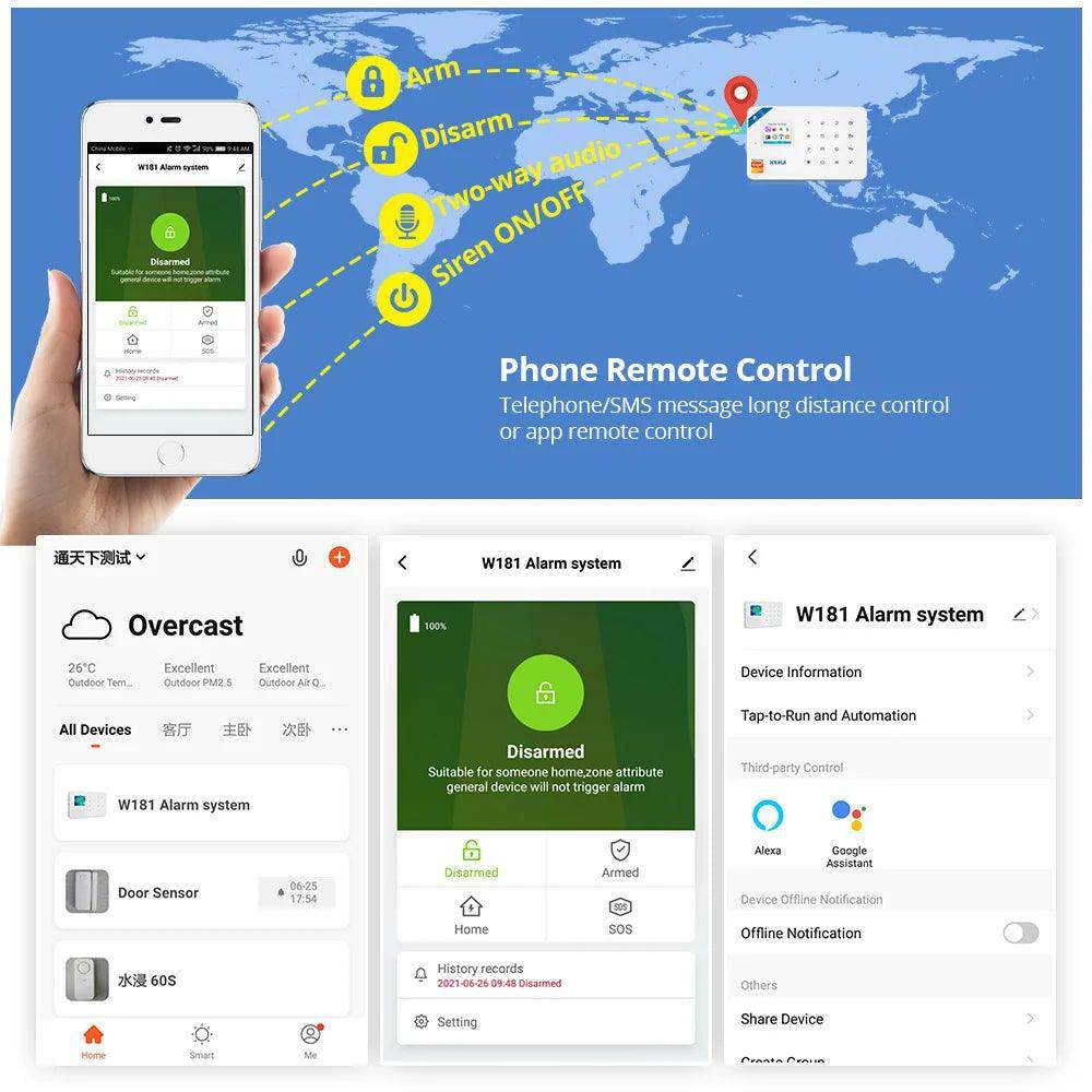 Alarm Smart KERUI W181 WiFi GSM Tuya - P12 Hub Europe