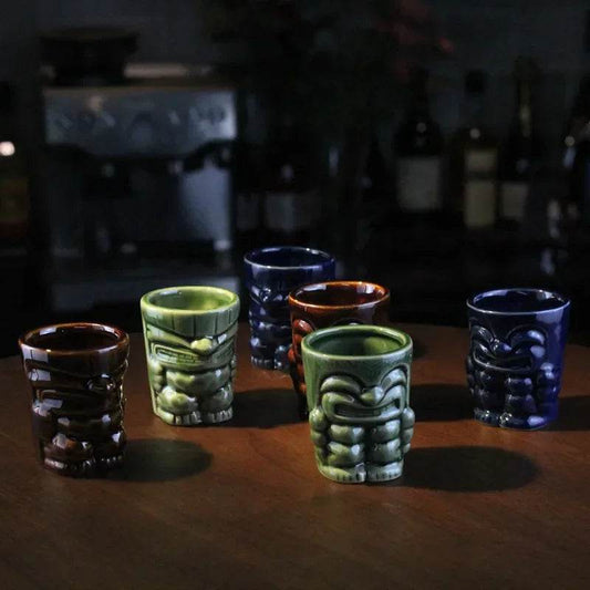 60ml Tiki Mug Hawaiian Cocktail Cup Creative Wine Bar Tools Beverage Cups Gifts for Friends Luxury Decoration Ceramic Funny Cup - P12 Hub Europe
