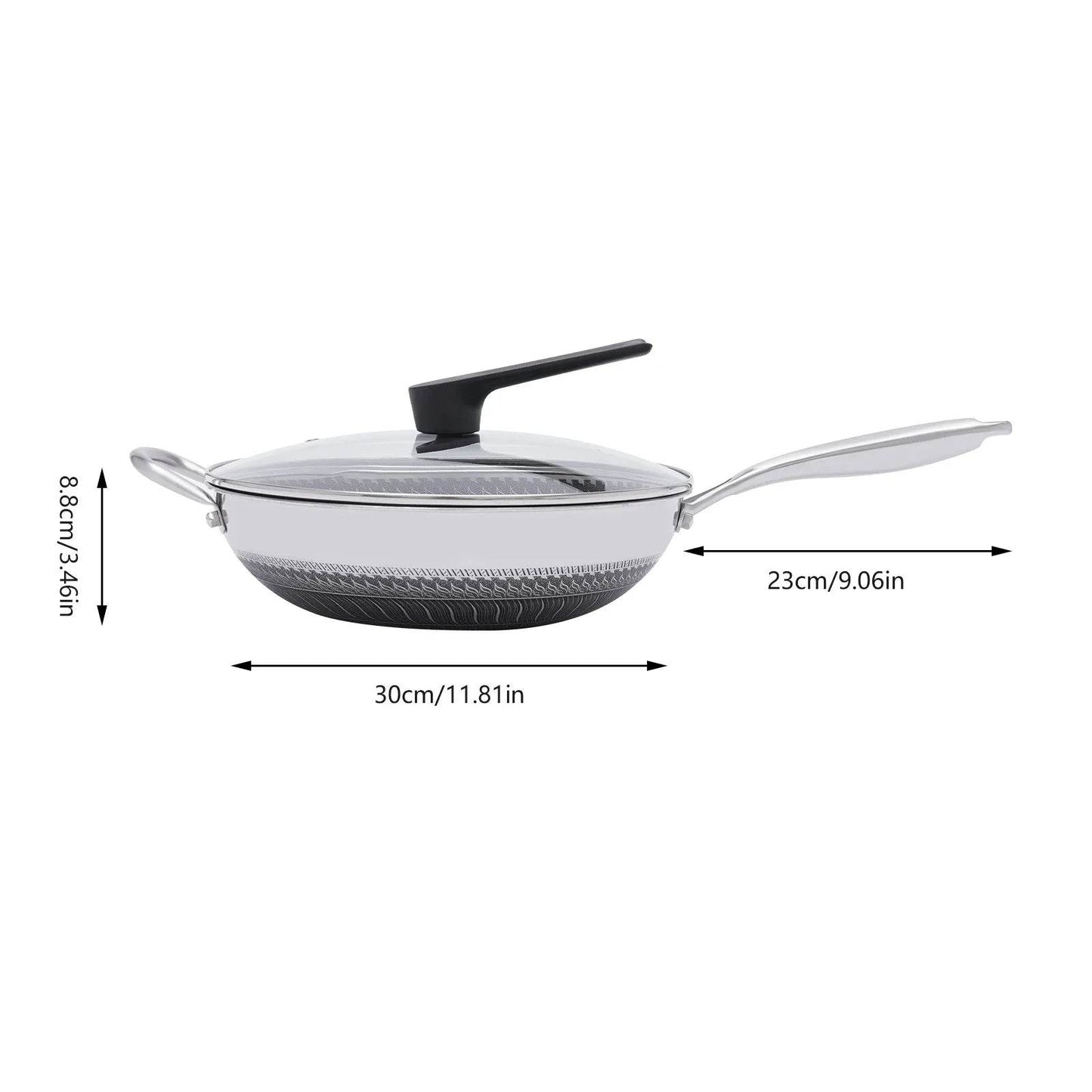 Non-stick Wok Pan with Honeycomb Coating, Scratch-resistant and Durable, 1L Capacity, Effortless Cleaning, Ideal for Healthy - P12 Hub Europe