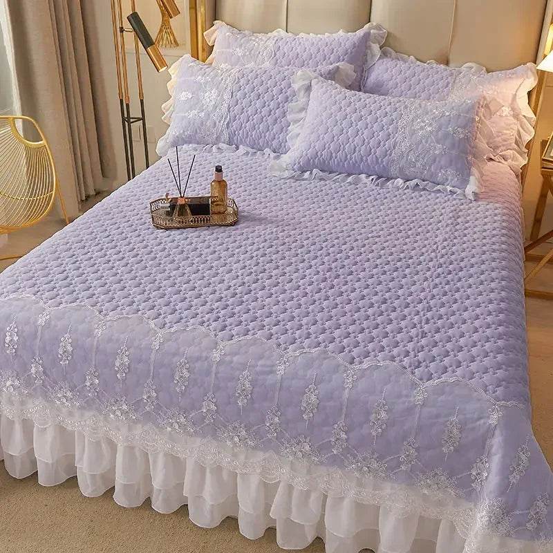 Quilted Thicken White Bed Sheet Summer Bedspread Couple 2 People Bed Linens Luxury Double Bed Bedding King Size 180x240cm - P12 Hub Europe
