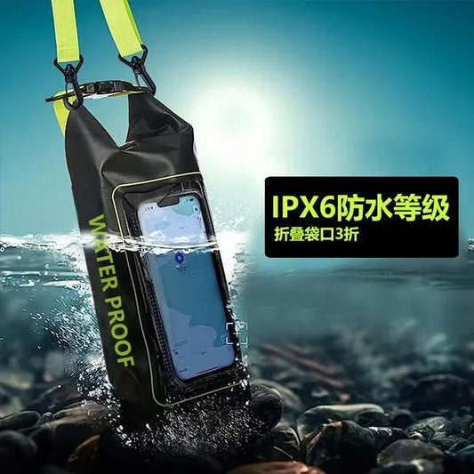 New 2L waterproof bag, outdoor diagonal cross bag, 2-in-1 mobile phone waterproof bag, PVC swimming waterproof bag