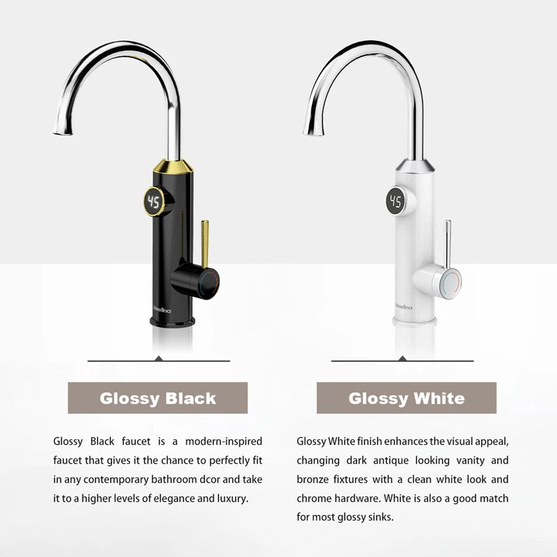 Briwellna Intelligent Water Heater 220V Kitchen Faucet 2 In 1 With Digital Display Electric Geyser Mixer Tankless Water Heater