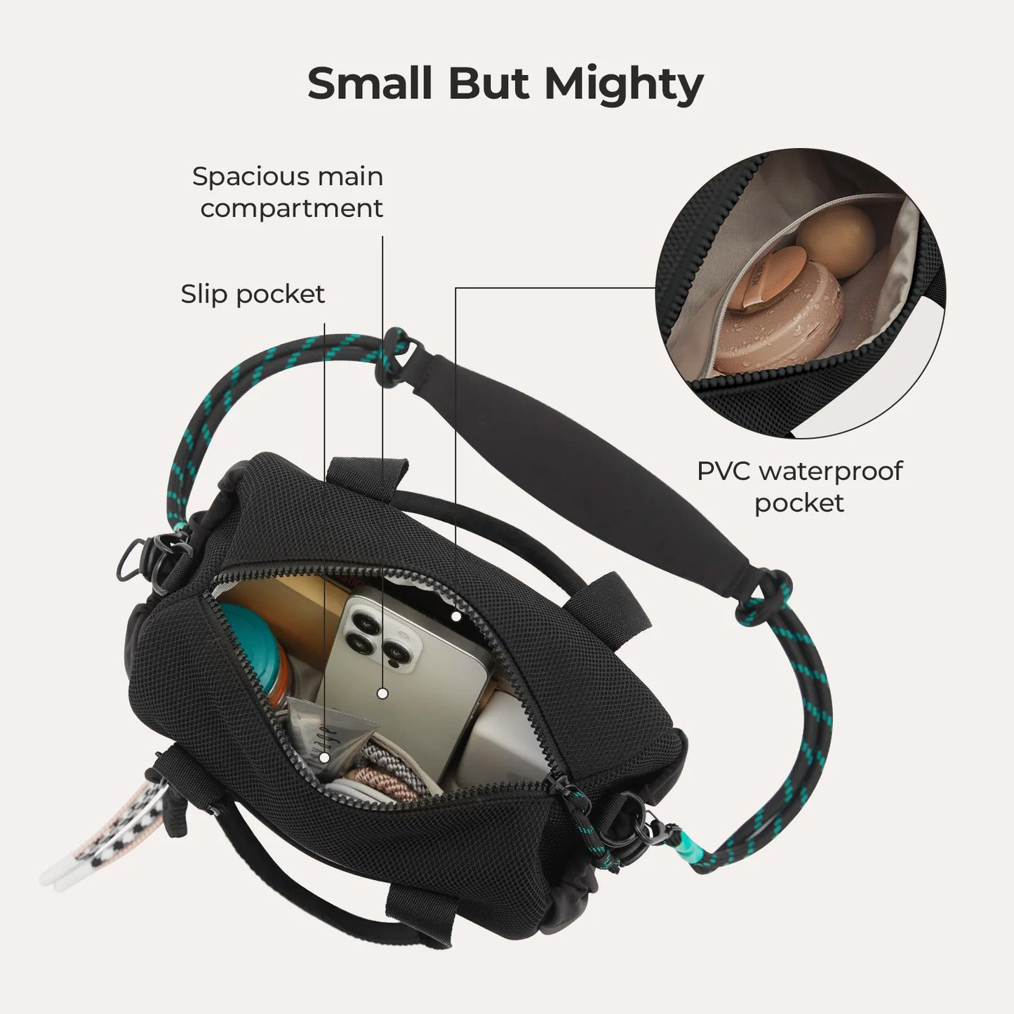 BAGSMART Boston Bag for Women Mini Duffel Shoulder Crossbody Bag Waterproof with Wet Pocket Gym Travel Daily Beach Weekender