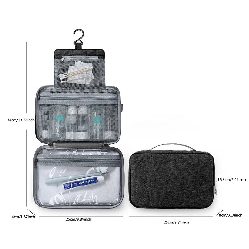 Large Hanging Hook Toiletry Bag Waterproof Folding Handbag Travel Makeup Cosmetic Razor Storage Organizer Case Bathroom Supplies