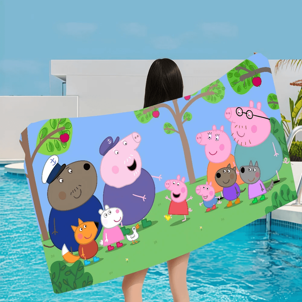 Cartoon P-Peppa Pig Microfiber Beach Towel Absorbent Quick Dry Soft Yoga Swimming Resort Mountain Climbing Towel - P12 Hub Europe