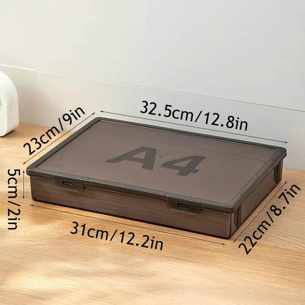 Plastic Document Organizer Organized Clear Square Shape Storage Box Organizing Box Transparent Desktop Document Storage Case - P12 Hub Europe