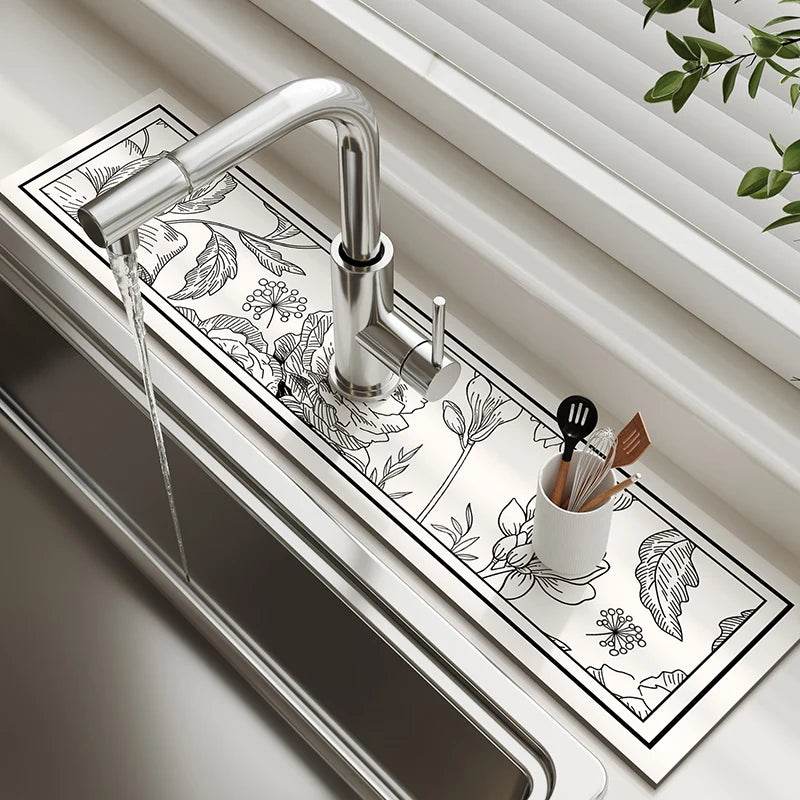 Diatomite Sink Faucet Drain Pad Absorbent Drying Mat For Kitchen Countertop Kitchen Sink Splash Mat Non-slip Table Mat - P12 Hub Europe