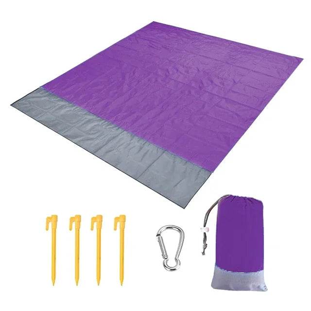 2x2.1m Waterproof Pocket Beach Mat Blanket Folding Camping Mattress Portable Lightweight Mat Outdoor Picnic Mat Sand Beach Towel - P12 Hub Europe