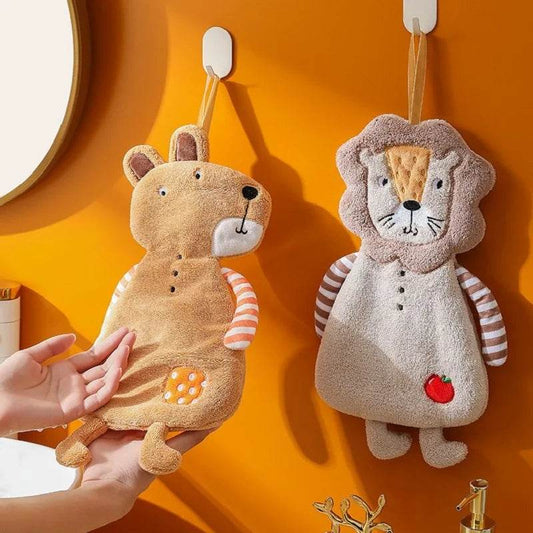 Coral Fleece Hand Towel, Cute Cartoon Plush Lanyard, Multi-functional Absorbent Towels, Wipe Handkerchief, Rag Cleaning Cloth - P12 Hub Europe
