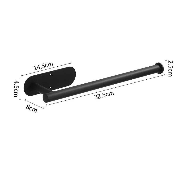 Self Adhesive Toilet Paper Towel Holder Punch-free Roll Paper Holder Kitchen Hook Storage Holder Stainless Steel Wall Mount - P12 Hub Europe