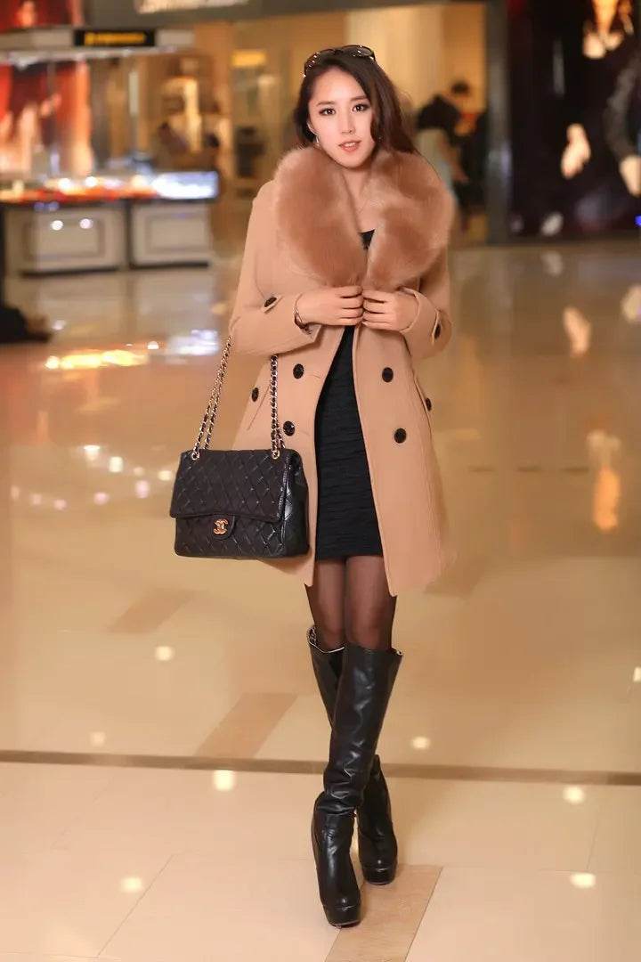 Warm Korean Fur Collar Coat - P12 Hub Europe