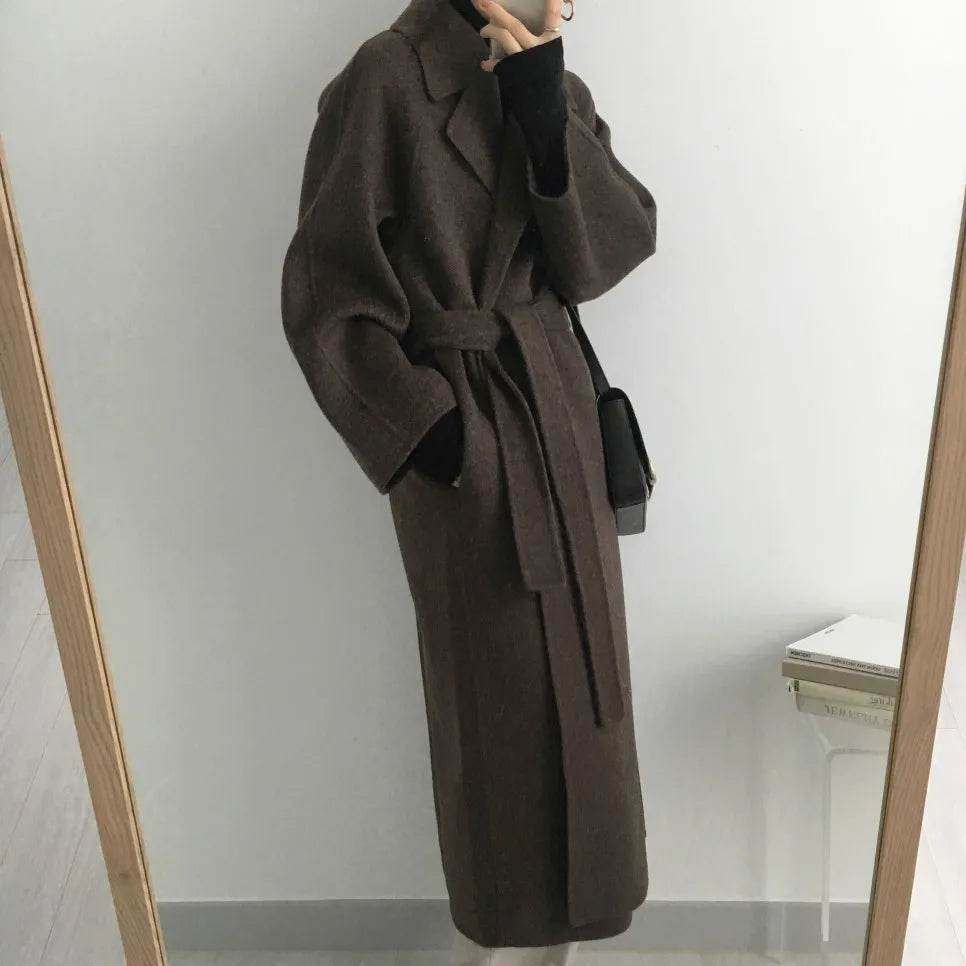 Warm Long Wool Blend Coat - P12 Hub Europe