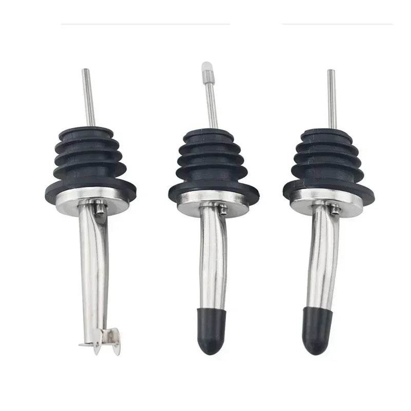 1PC Stainless Steel Oil Bottle Spout Pourer/Mouth with Stopper Flask Dry Red Wine Pot Bottle Cork Plug Olive Pourer Dispenser - P12 Hub Europe