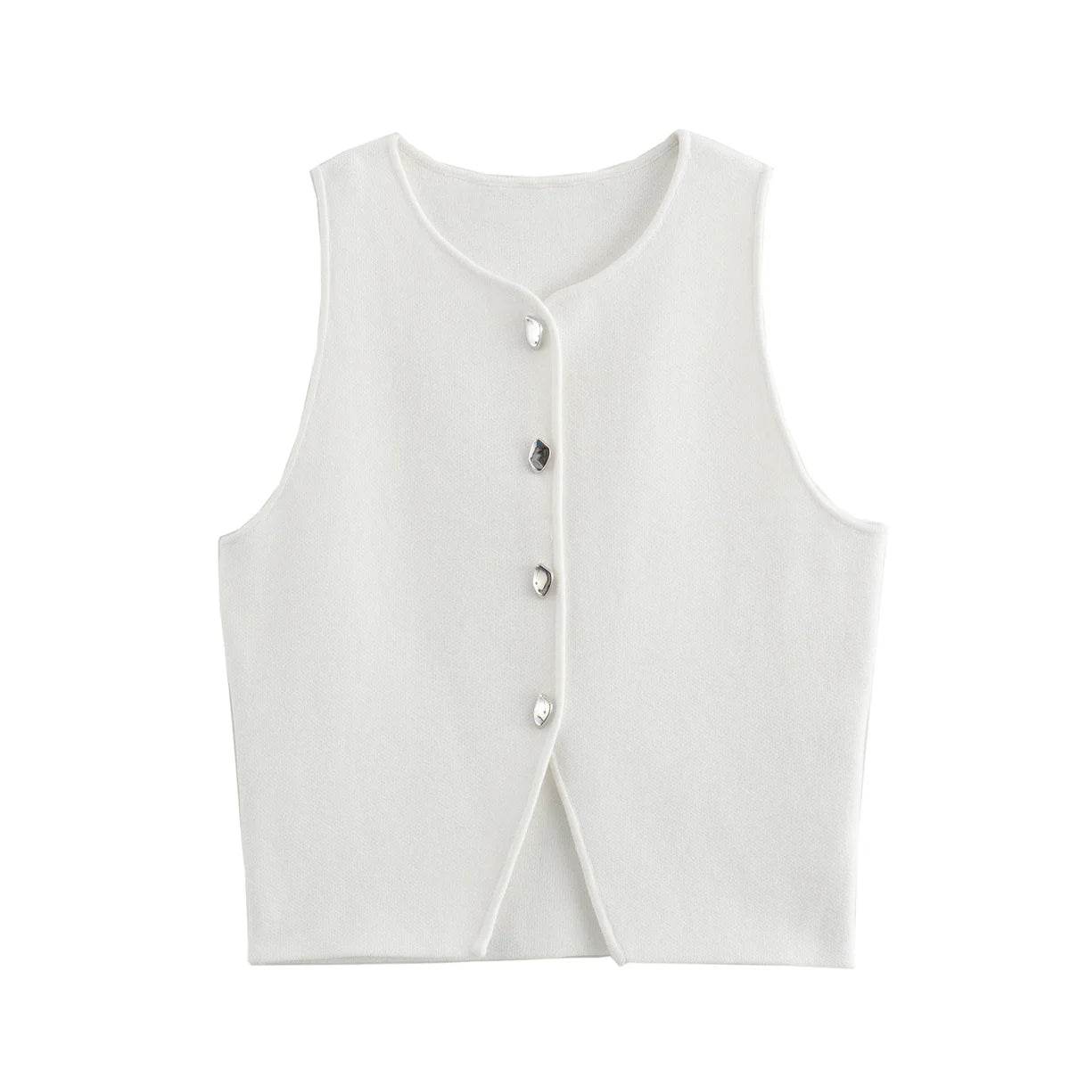Women Cropped Knit Vest - P12 Hub Europe