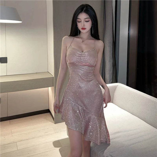 Biyaby Golden Mermaid Dress - Summer Strapless Bodycon - P12 Hub Europe