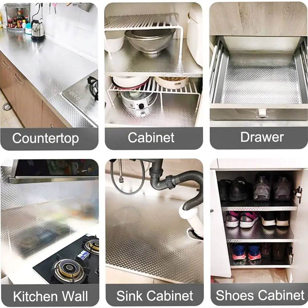 Kitchen Oil-proof Self Adhesive Stickers Anti Fouling High Temperature Waterproof Aluminum Foil Wallpaper Cabinet Contact Papers - P12 Hub Europe