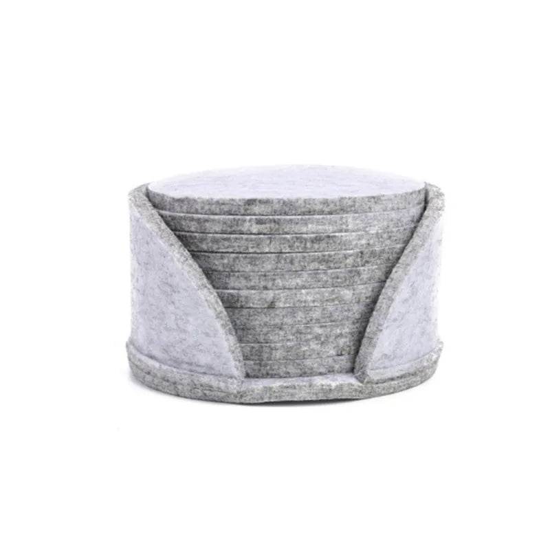 10pcs Round Felt Coaster Dining Table Protector Pad Heat Resistant Cup Mat Coffee Tea Hot Drink Mug Placemat Kitchen Accessories - P12 Hub Europe