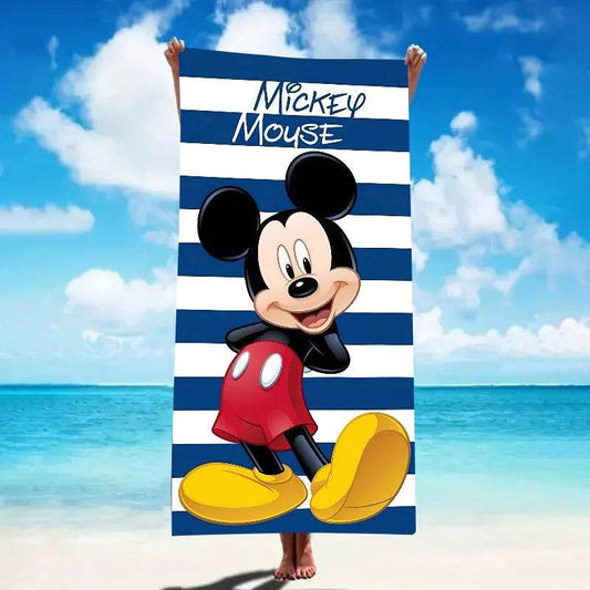 Disney Mickey Mouse Striped Beach Towel: Fun in the Sun! Suitable for towels, bath towels, beach towels, gifts - P12 Hub Europe